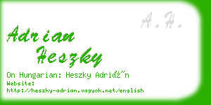 adrian heszky business card